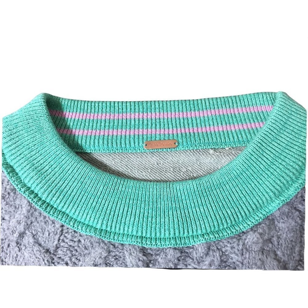 Free People Sweater Oversized Gorpcore Olympia Cable Crewneck Tunic Boho Gray - Picture 7 of 9